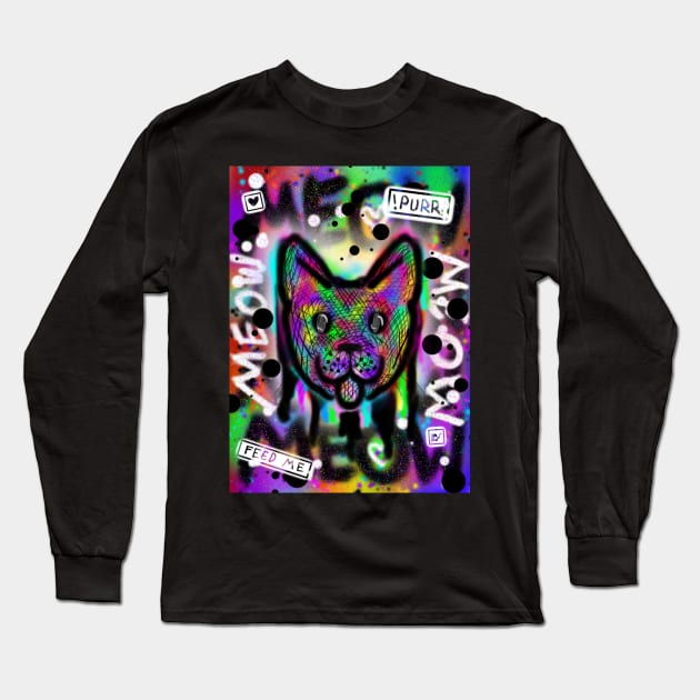 Spray Paint Cat V2 Long Sleeve T-Shirt by IgorAndMore